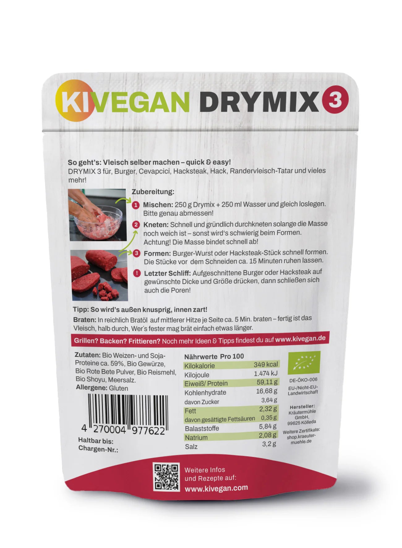 Drymix 3 - vegane Bio Fertigmischung
