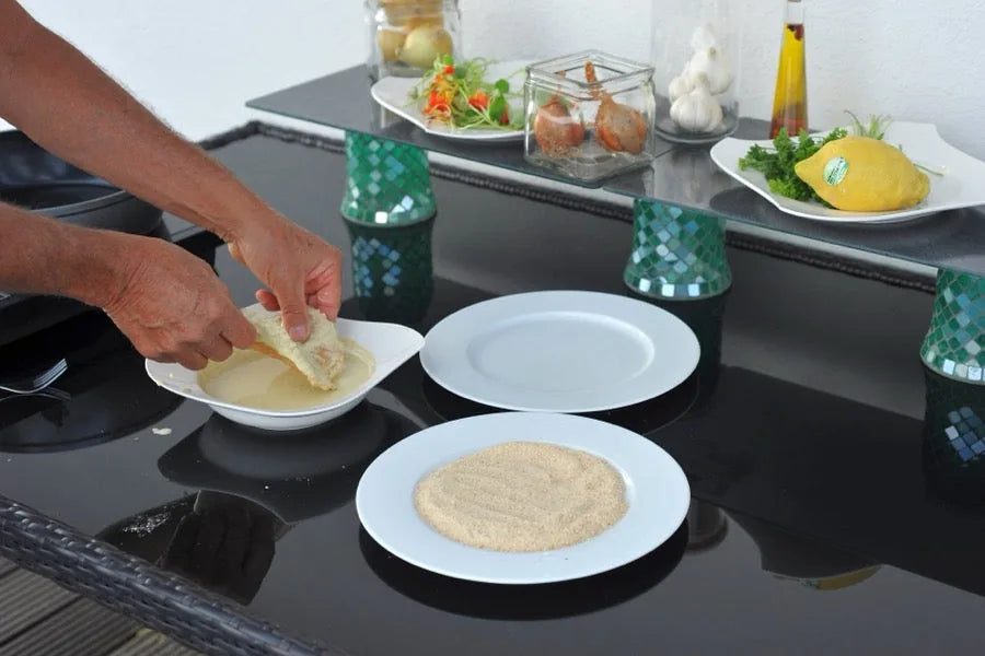 Schnitzel panieren aus DRYMIX 2